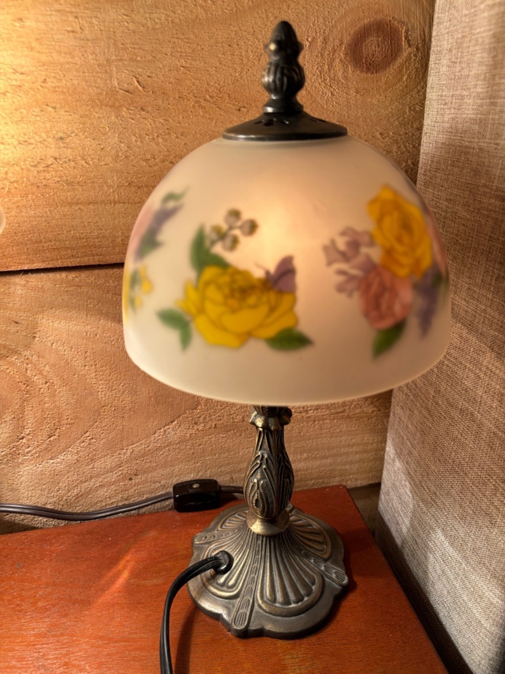 Vintage Romantic Flower Antique Bronze Lamp Shanghai Union Arts & Craft Co